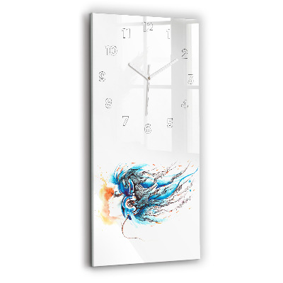 Horloge murale en verre rectangulaire Illustration d'un combiné
