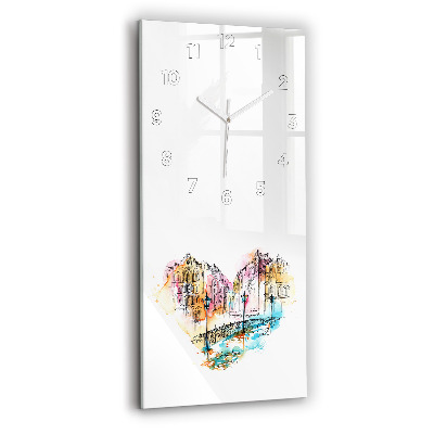 Horloge verticale en verre Architecture peinte
