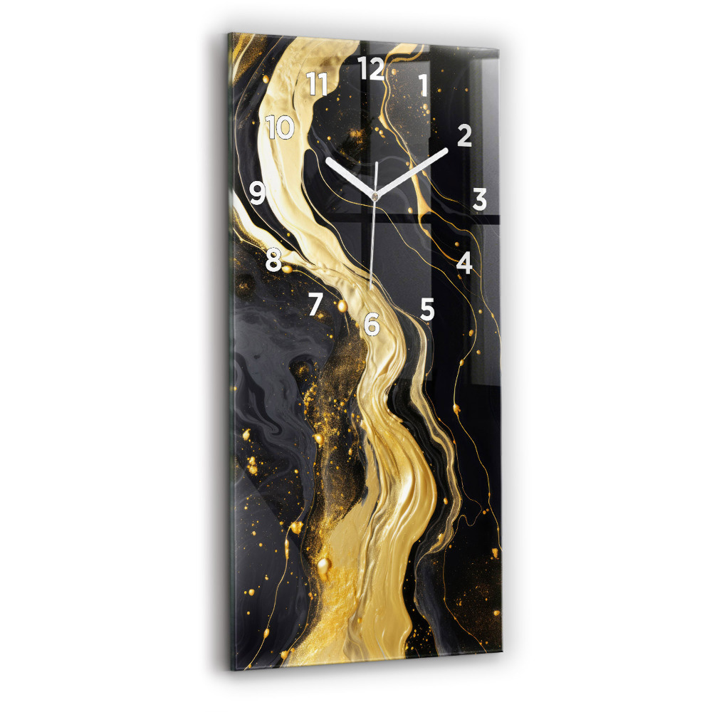 Horloge verticale en verre Marbre doré