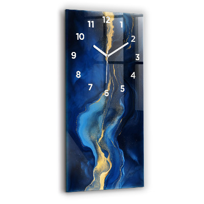 Horloge rectangulaire verticale Marbre bleu