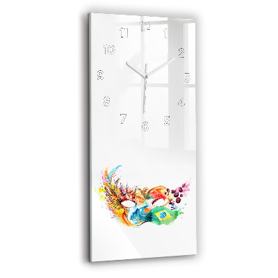 Horloge rectangulaire verticale Culture - drapeau brésilien