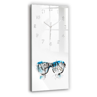 Horloge rectangulaire verticale La ville en lunettes