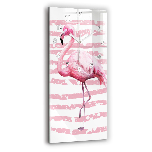 Horloge rectangulaire verticale Graphique d'un flamant rose