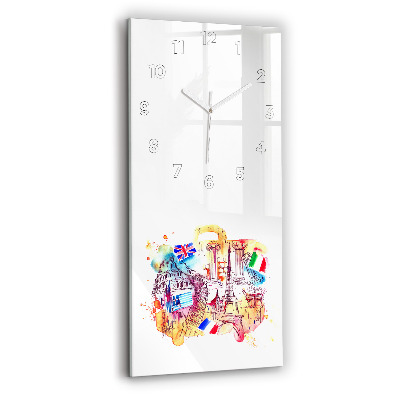 Horloge rectangulaire verticale Pays attrayants du monde