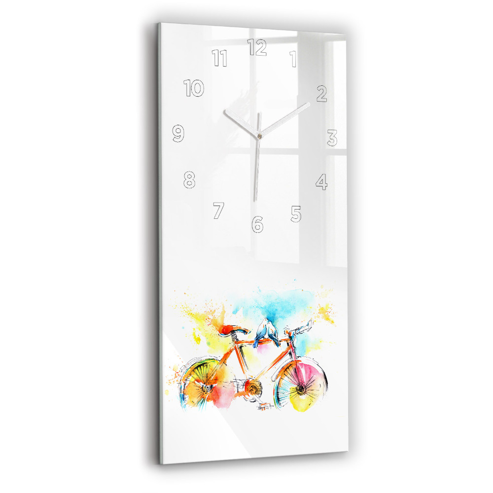 Horloge murale verticale Vélo peint