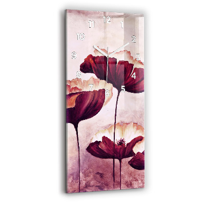 Horloge rectangulaire verticale Fleur de coquelicot