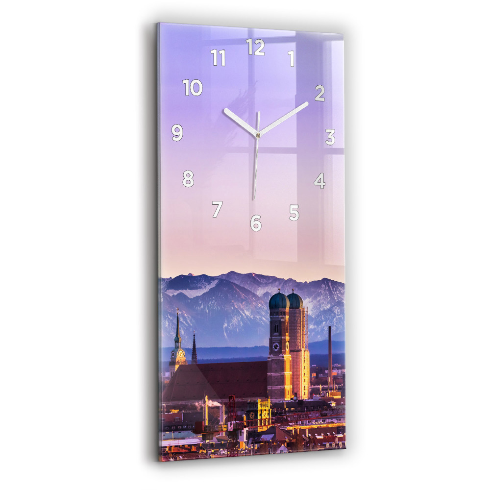 Horloge murale en verre rectangulaire Alpes allemandes Munich