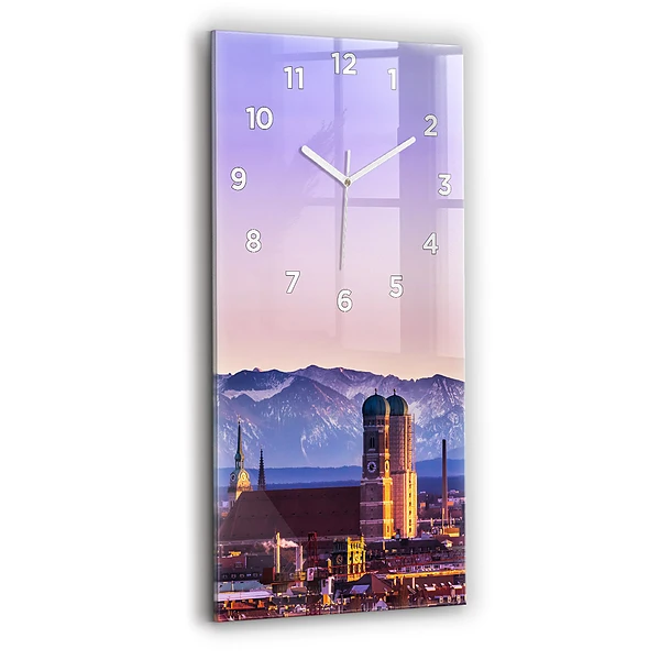 Horloge murale en verre rectangulaire Alpes allemandes Munich