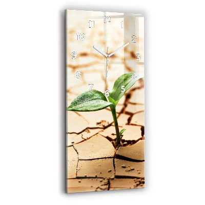 Horloge rectangulaire verticale Plante en terre sèche
