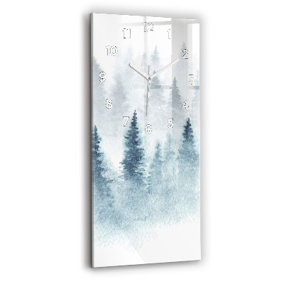 Horloge murale en verre rectangulaire Forêt d'hiver