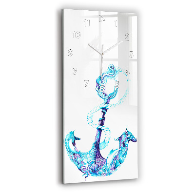 Horloge murale verticale Ancre de mer