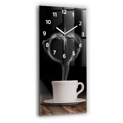 Horloge murale en verre rectangulaire Tasse de café chaud