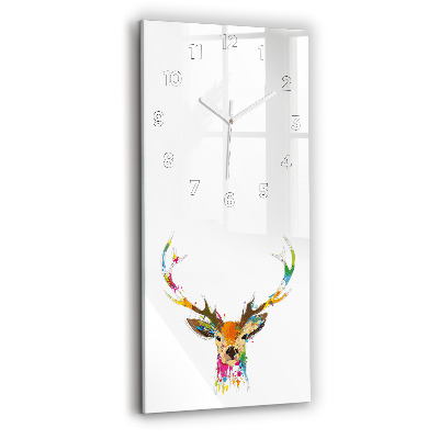 Horloge rectangulaire verticale Tête de cerf colorée