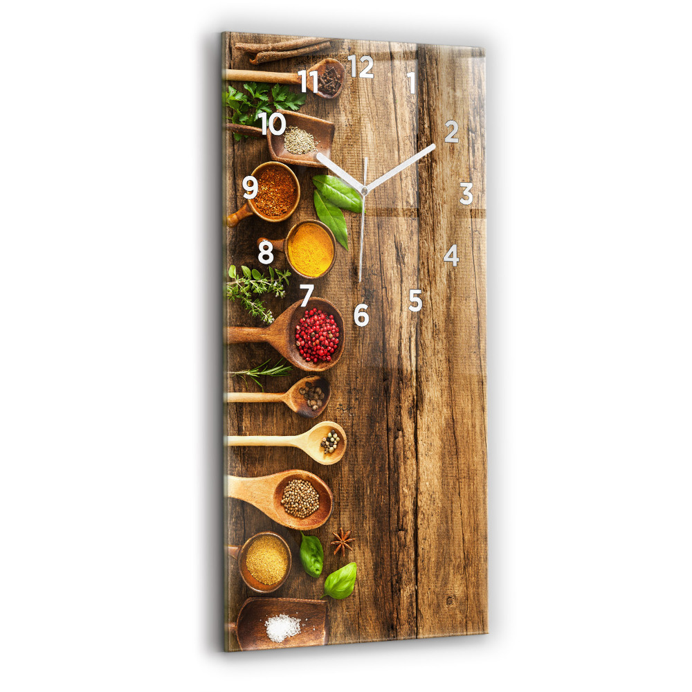 Horloge verticale en verre Cuillères d'épices