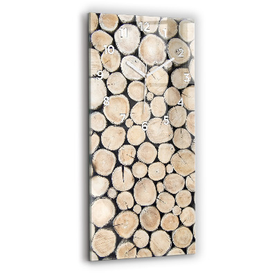 Horloge verticale en verre Troncs d'arbres coupés