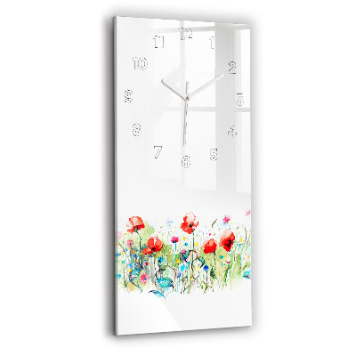 Horloge murale verticale Fleurs dans une prairie