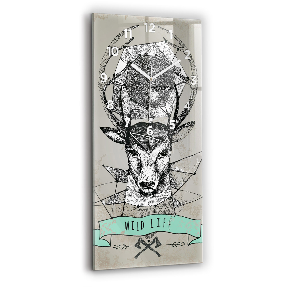 Horloge rectangulaire verticale Tête de cerf