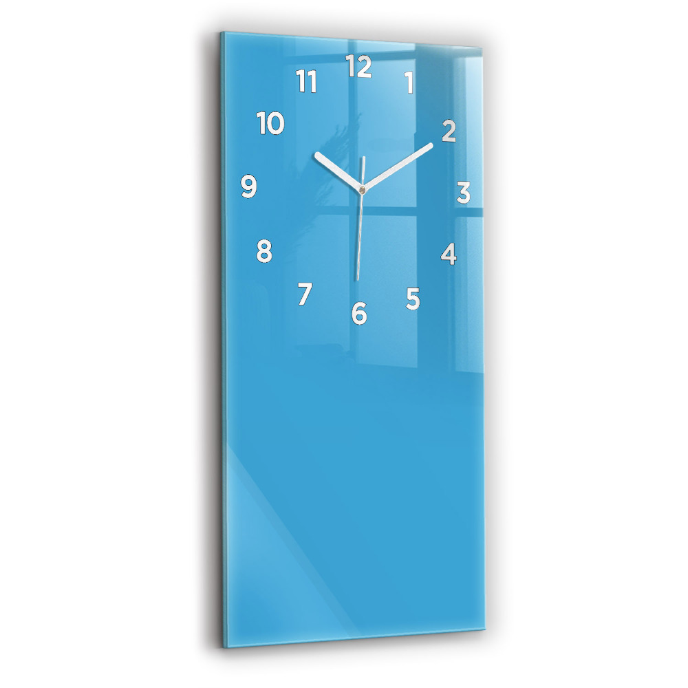 Horloge verticale en verre La couleur bleue