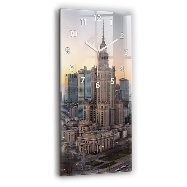 Horloge verticale en verre Panorama de Varsovie