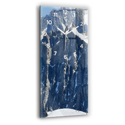 Horloge murale en verre rectangulaire Les Alpes en hiver