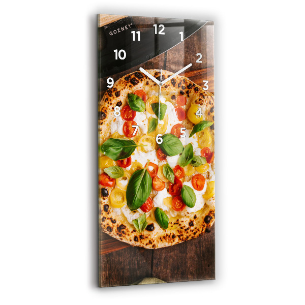 Horloge verticale en verre Pizza italienne