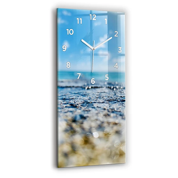 Horloge verticale en verre Photographie de l'eau
