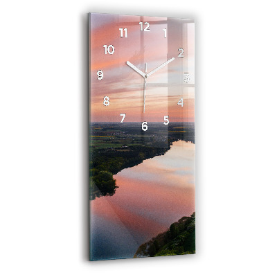 Horloge rectangulaire verticale Vue d'un lac
