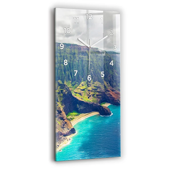 Horloge murale en verre rectangulaire Mer à Hawaï