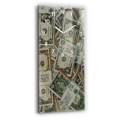 Horloge murale en verre rectangulaire 1 dollar américain