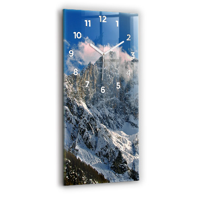 Horloge verticale en verre Montagnes sous un ciel bleu
