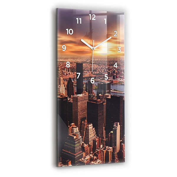 Horloge rectangulaire verticale Panorama de la ville à l'ouest