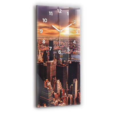 Horloge rectangulaire verticale Panorama de la ville à l'ouest