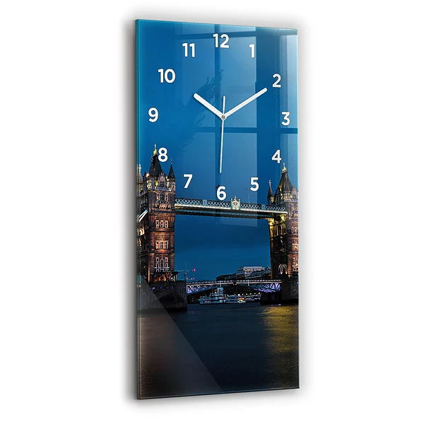 Horloge verticale en verre Tower Bridge Londres la nuit