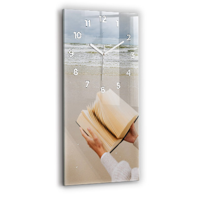 Horloge murale en verre rectangulaire Un moment avec un livre