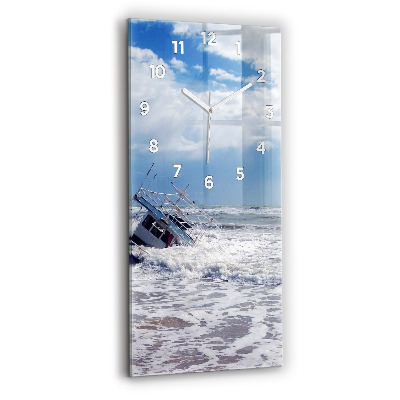 Horloge murale en verre rectangulaire Bateau coulé