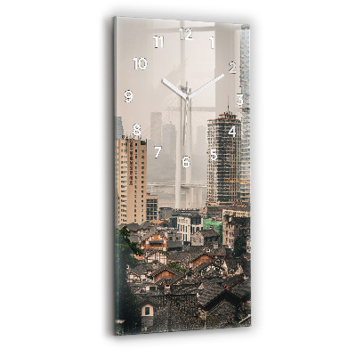 Horloge murale en verre rectangulaire Vieille ville de Chongqing