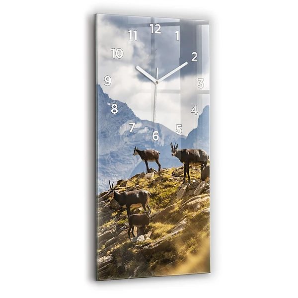 Horloge verticale en verre Chèvre dans la vallée d'Aoste