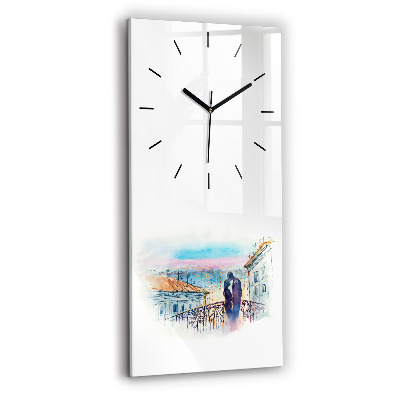 Horloge rectangulaire verticale Personnes sur aquarelle