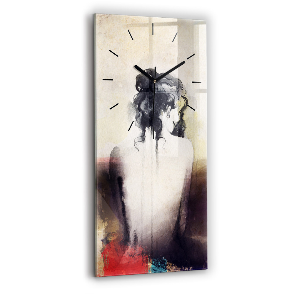 Horloge murale verticale Portrait abstrait d'une femme