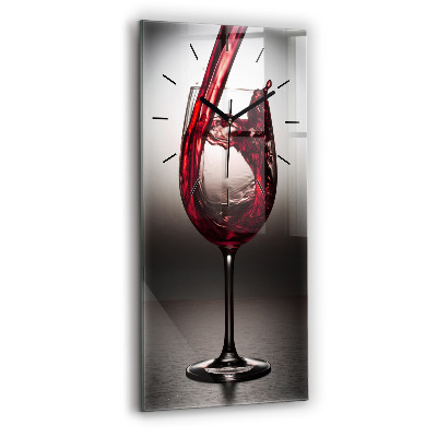 Horloge murale en verre rectangulaire Verre à vin