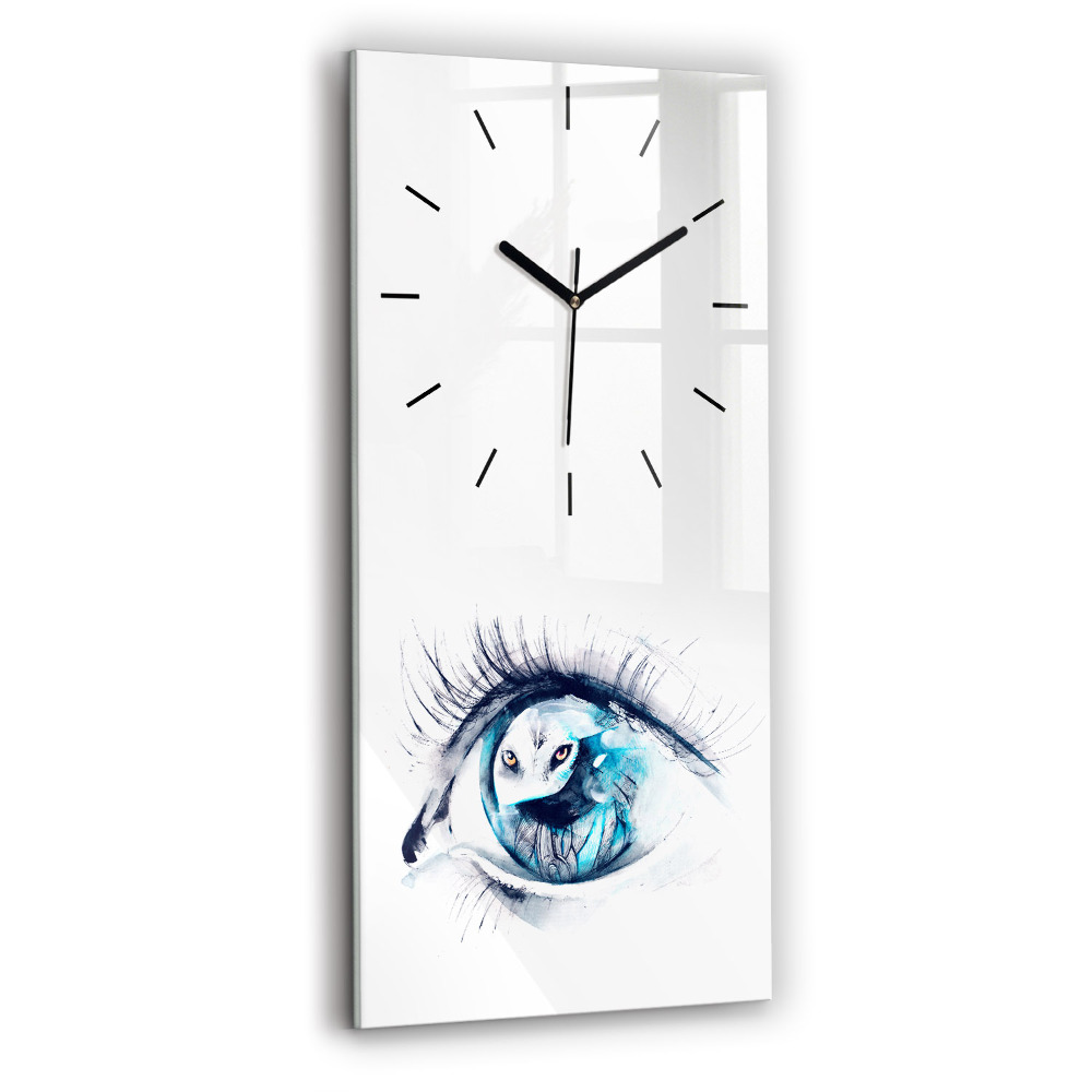 Horloge rectangulaire verticale Illustration d'un œil de loup