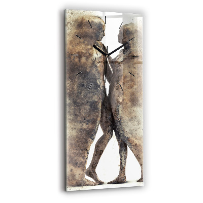 Horloge murale en verre rectangulaire Abstraction personnes sable