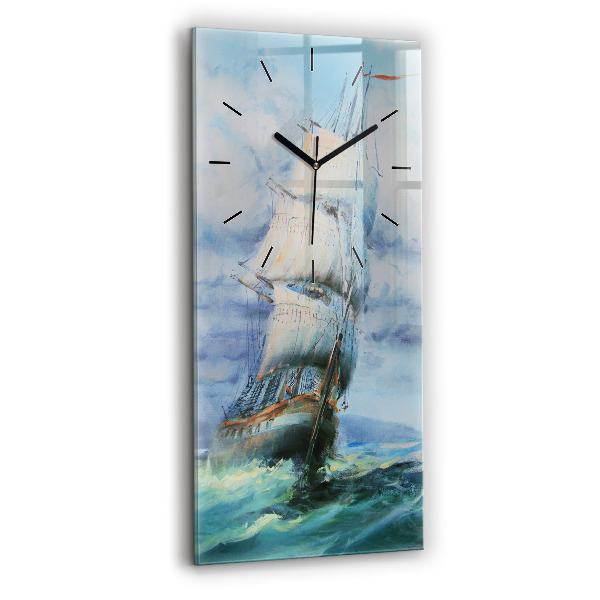 Horloge verticale en verre Bateau sur l'eau