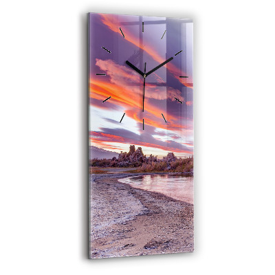 Horloge murale en verre rectangulaire Lever de soleil en Californie