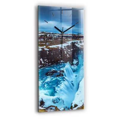 Horloge verticale en verre Chute d'eau de Gullfoss en Islande