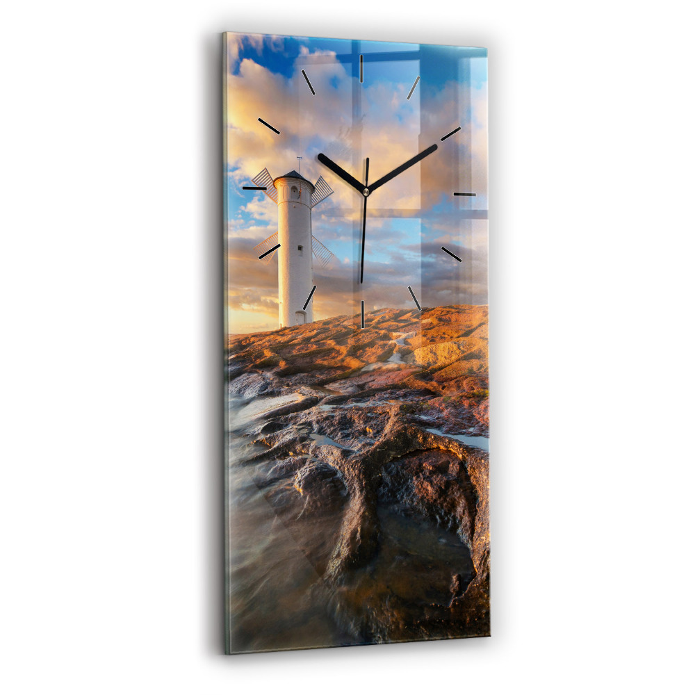 Horloge murale verticale Phare et mer Baltique