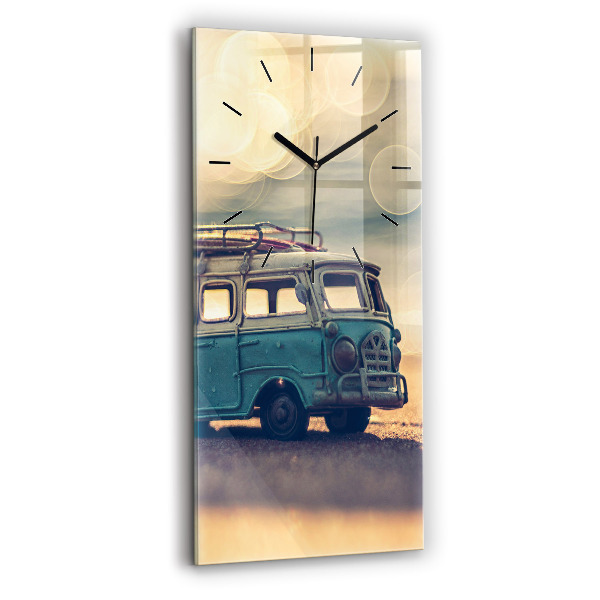 Horloge murale en verre rectangulaire Campeur sur la plage