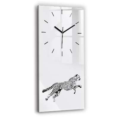 Horloge rectangulaire verticale Silhouette de panthère