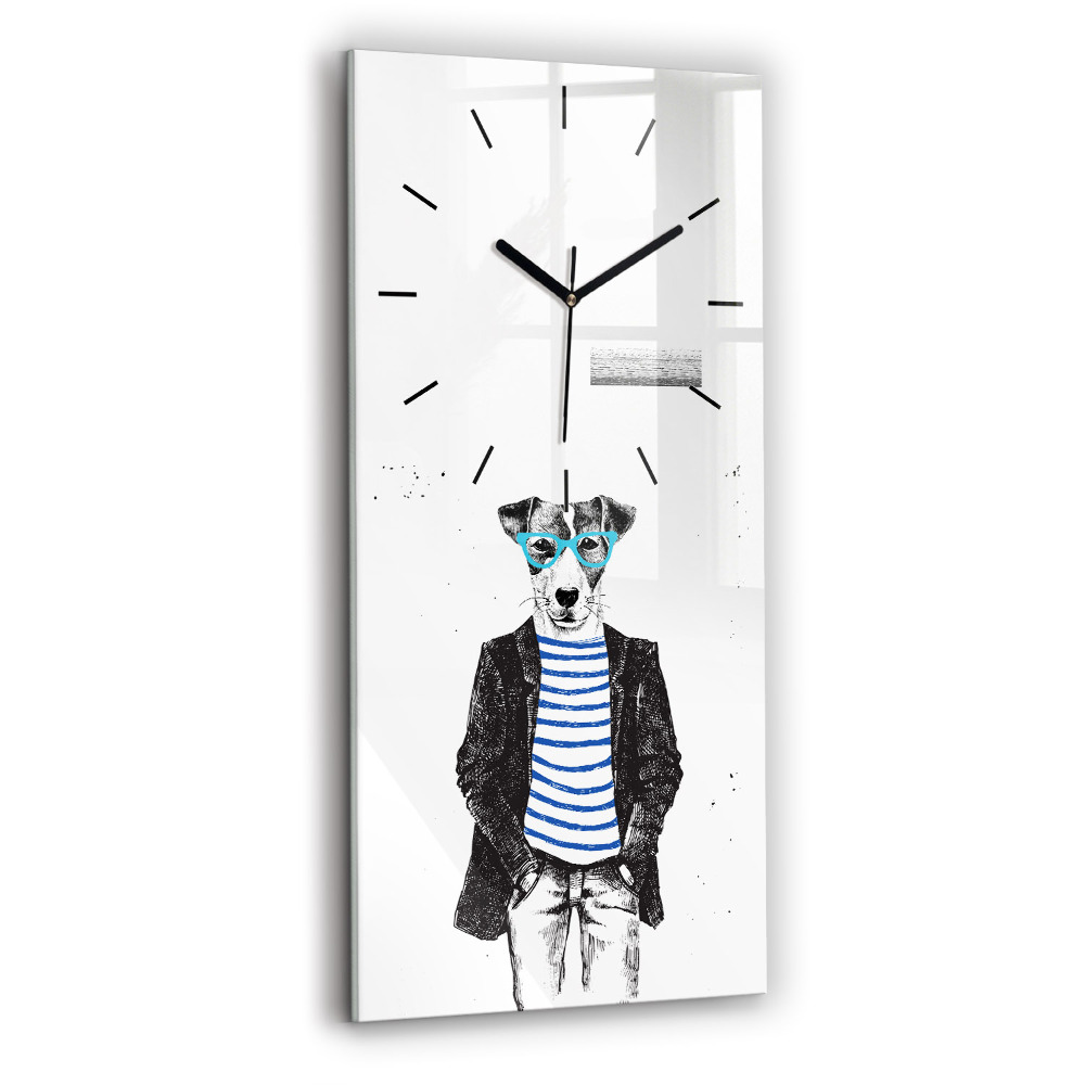 Horloge murale verticale Chien dans un corps humain