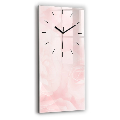 Horloge verticale en verre Roses en fleurs